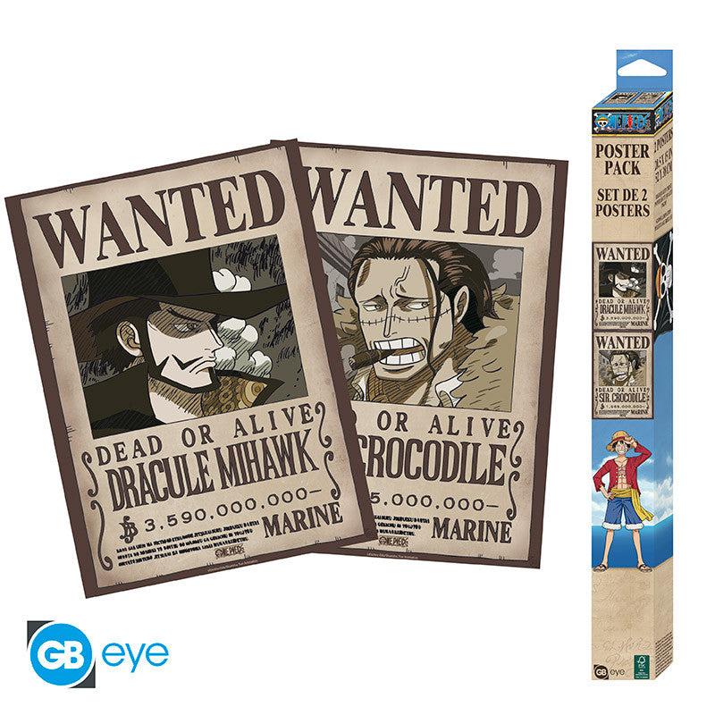 ONE PIECE - Set 2 posters - Mihawk crocodile