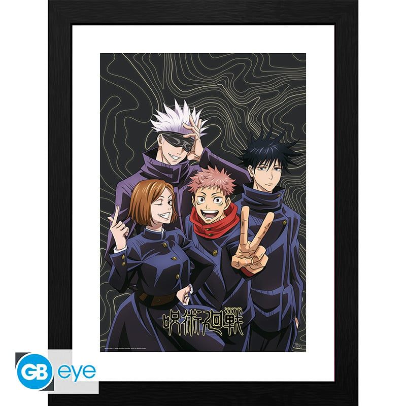 JUJUTSU KAISEN - Cadre Tableau Tirage encadré 30 x 40 cm - Photo de groupe