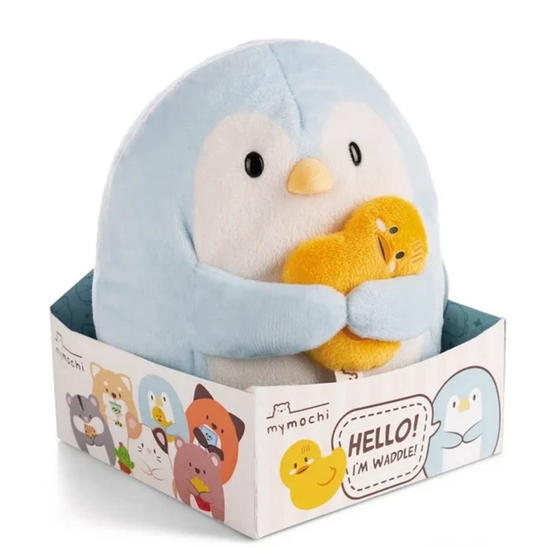 BIG FRIENDS - Peluche 27cm -  Pingouin Waddle avec canard
