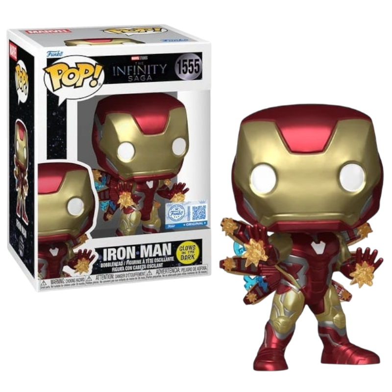 MARVEL - Figurine POP Plus N° 1555 phosphorescente - Iron Man avec rayon