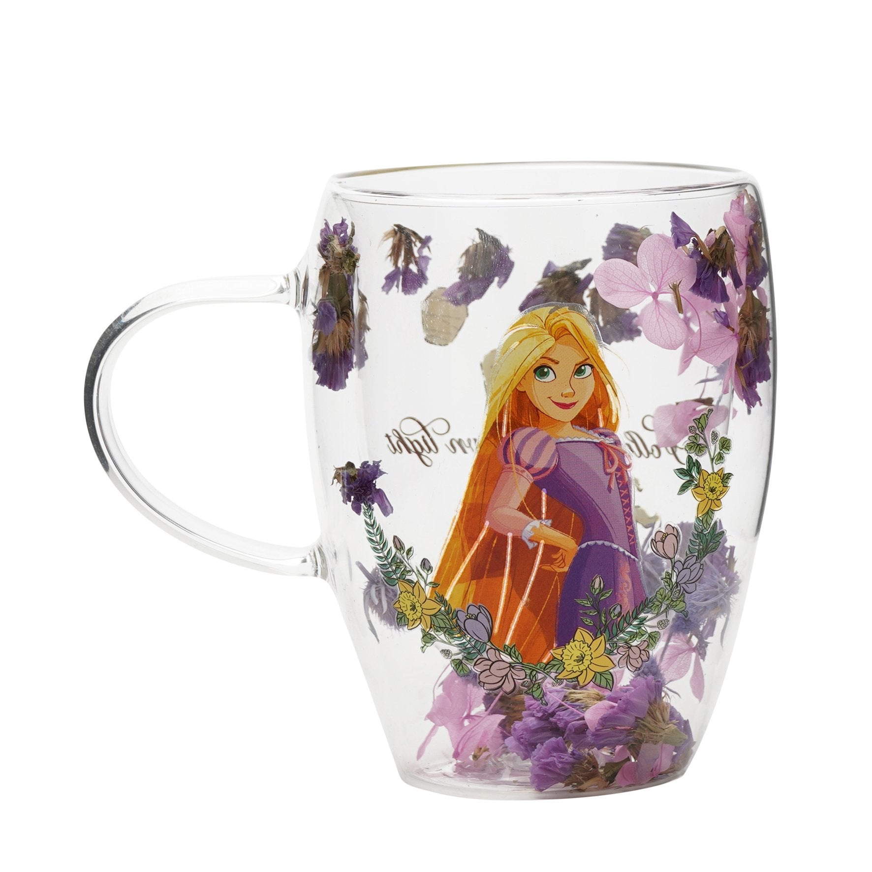 DISNEY - Verre avec Fleurs Sechées 300 ml -  Raiponce