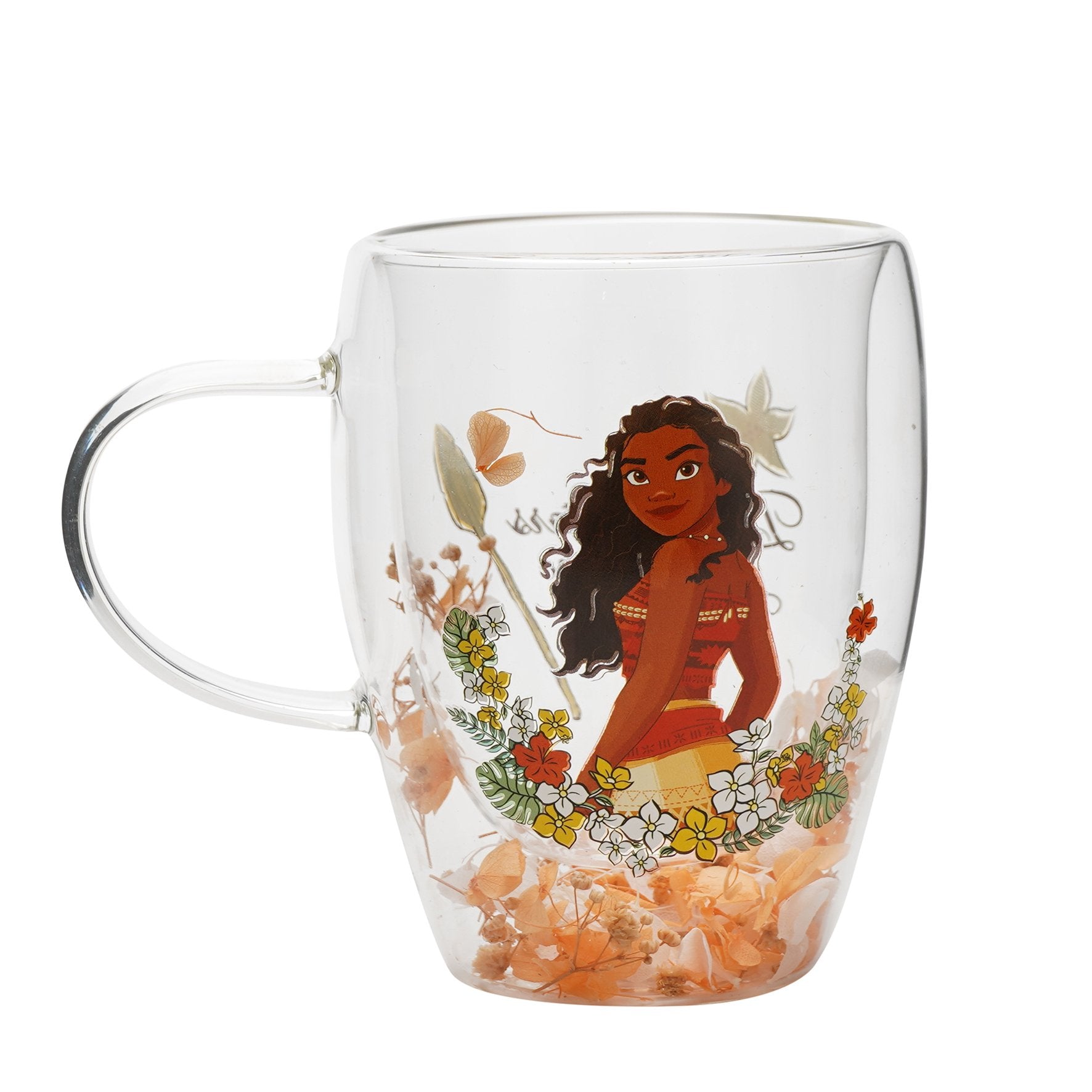 DISNEY - Verre avec Fleurs Sechées 300 ml - Vaiana